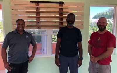 getting our weapons racks up today! #bermudaaikikai #weapons #bokken #jo #jyo #aikido #martialarts #newdojo #carribeanmartialarts #shihansmith #collinssmith