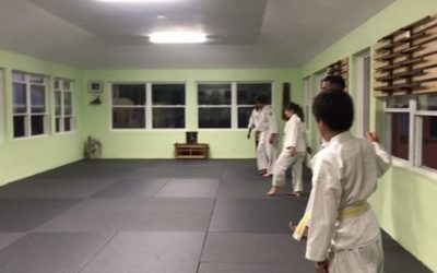 ukemi practice at the beginning of tonight’s beginners class  #aikido #aikidoaikikai #bermudaaikikai #ukemi #forwardroll #practice #usafdojo