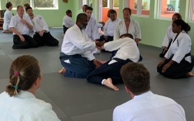 Sensei Smith demonstrates the subtle movements of kokyu