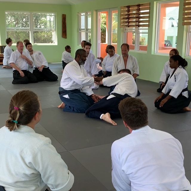 Sensei Smith demonstrates the subtle movements of kokyu